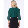 thumbnail image 4 of DARING DIVA Women's Sequin Beaded Open Front Evening Shrug L Dark Green, 4 of 6