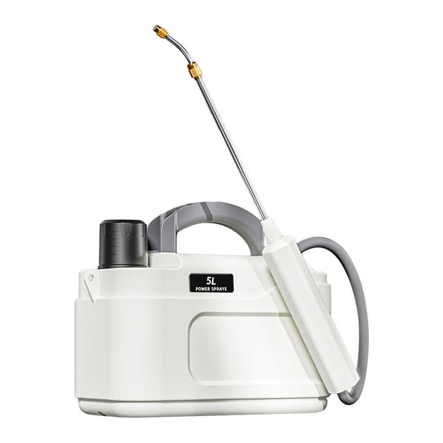 PULVERIZADOR eléctrico portátil, mango de carga USB con correa para el hombro, varita telescópica multiusos para rociar plantas Blanco 5L