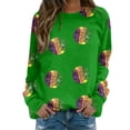 thumbnail image 1 of OJinShaWanO Chandail à Capuchon Graphique pour Femmes Printemps Été Vacances Imprimé Manches Courtes Col Rond T-Shirt Haut, 1 of 5