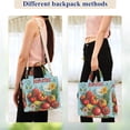 thumbnail image 4 of FORMRS Womens Corduroy Tote Bag Crossbody Shoulder Handbag with Pocket, Orange Floral Tomatoes, 4 of 7