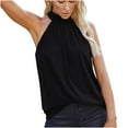 thumbnail image 2 of Tank Tops for Women Plus Size Sleeveless Turtleneck Causal Solid Summer Blouse, 2 of 6