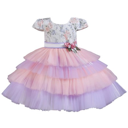 

Phenas Flower Toddler Girl Lace Tulle Dress Princess Wedding Party Dress