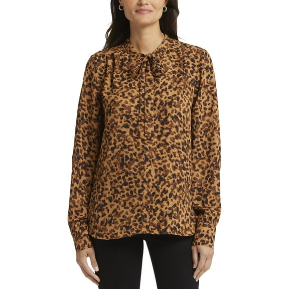 NYDJ womens  Tie Neck Blouse, xs