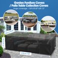 thumbnail image 2 of Patio Furniture Covers Waterproof 124x70x29 inches Outdoor Furniture Cover Extra Large Patio Set Table Covers Rectangular with 4 Windproof Buckles Fits 12-14Seat Black, 2 of 8
