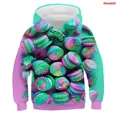 thumbnail image 3 of Sudadera con capucha para niños y niñas con estampado 3D de comida divertida, dulces, macarrones, ropa para adolescentes, jerséis de Nutella para niños, 3 of 5