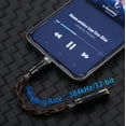 thumbnail image 4 of Adaptador USB C Headphopne Jack OCC 4 cabl Aux a USB C DAC Dongle con doble chip CX31993 MAX97220, adaptador de auricular tipo C a 3,5 mm con cable de monitor en la oreja, 4 of 5