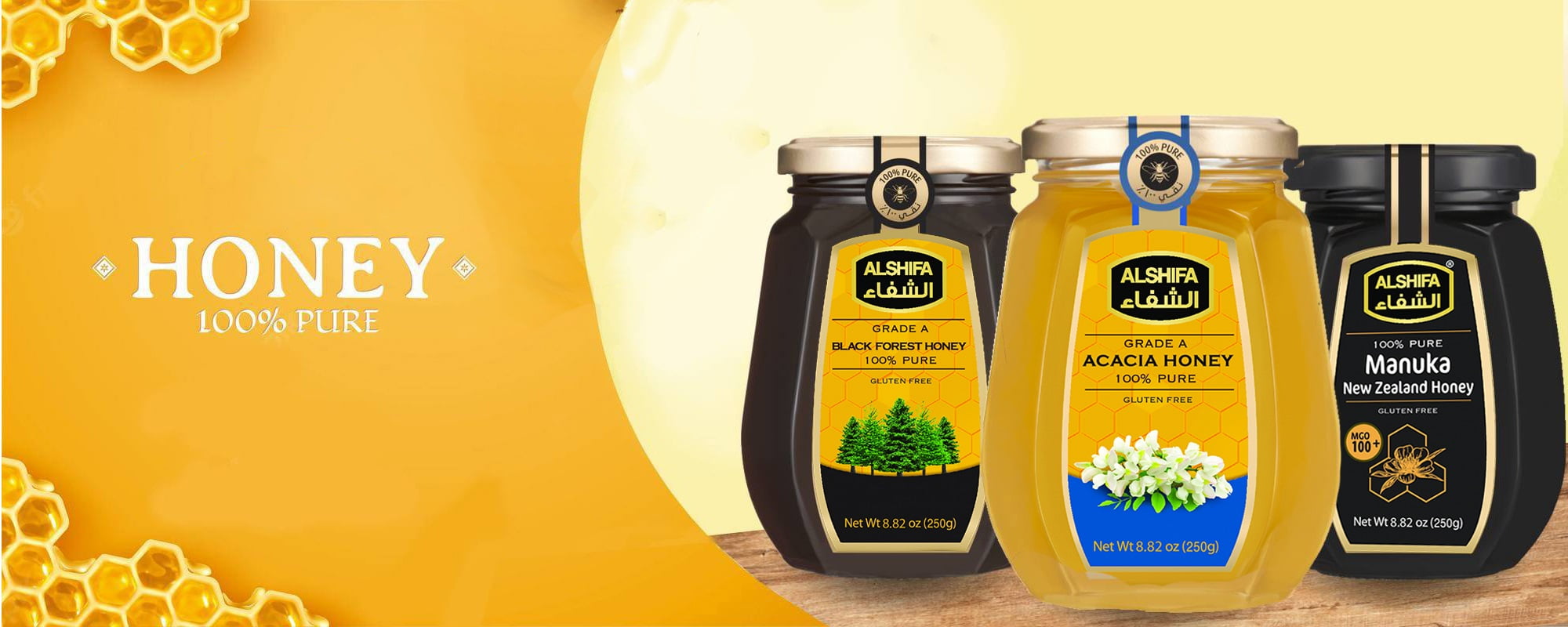 ALSHIFA Natural Honey 2.20lb (1kg) | Pack of 1 | Raw & Pure Honey Unpasteurized | Unique Taste Sweetener | Healthy & Rich in Nutrients | No Added Sugar | Glass Bottle