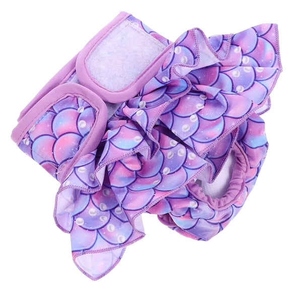 Tineasur Reusable Purple Cotton Dog Sanitary Pants for Female Dogs with Stylish Printed Design
