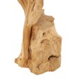 thumbnail image 5 of 9" x 46" Brown Teak Wood Live Edge Floor Leaf Sculpture with Tree Stump Base, by DecMode, 5 of 9