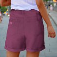 thumbnail image 4 of QUNYINEY Bermuda Shorts for Women High Waist Purple Casual Wide-Leg Relaxed Fit Button Ripped Jeans Shorts, 4 of 5