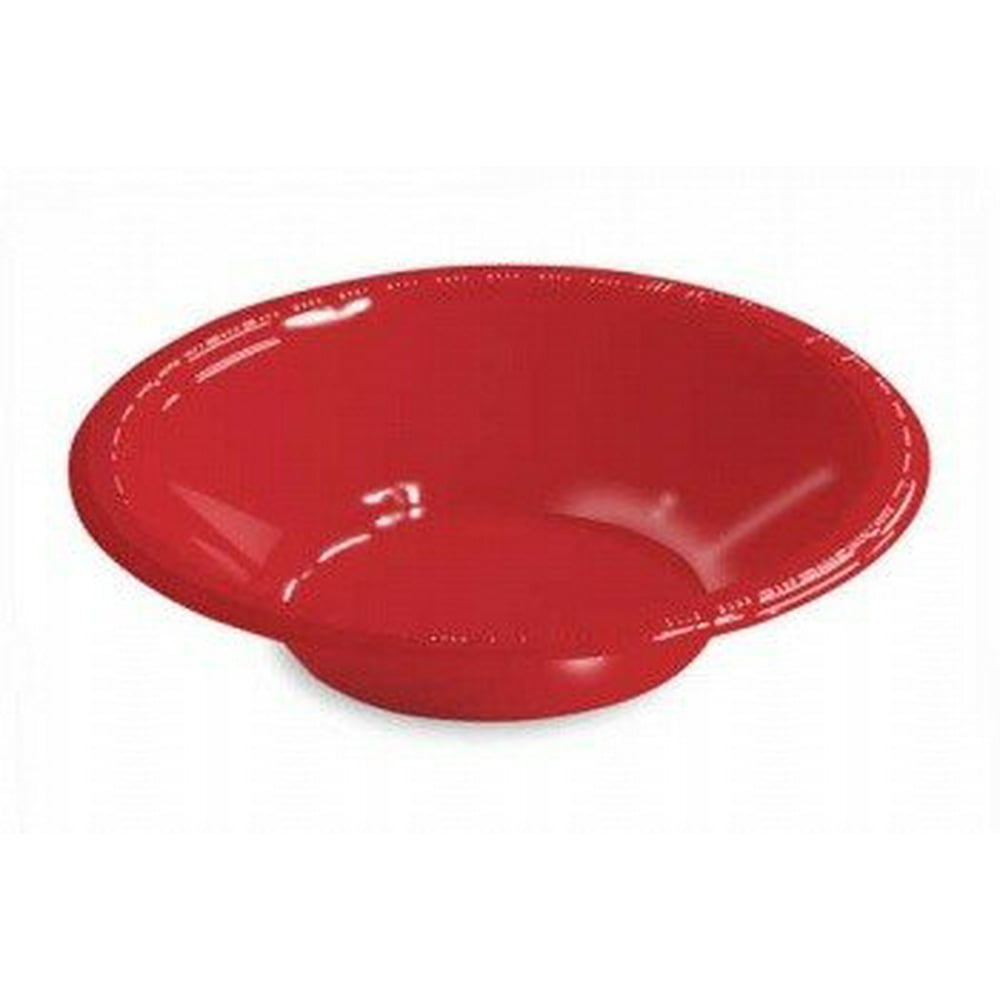 Classic Red 12 oz Plastic Bowls 20 Count for 20 Guests