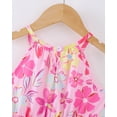 thumbnail image 6 of 4T Baby Girls Dress 5T Girls Sleeveless Dress Flower Print Toddler Girls Summer Halter Floral Dress Pink, 6 of 8