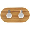thumbnail image 2 of Gancho adhesivo, gancho para toallero montado en la pared del baño, gancho para dormitorio de cocina, madera de bambú y acero inoxidable ER, 2 of 5