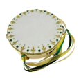 thumbnail image 1 of Pandereta de ballet hecha a mano, accesorio de baile, percusión manual, accesorio de baile verde para 7 pulgadas, 1 of 9