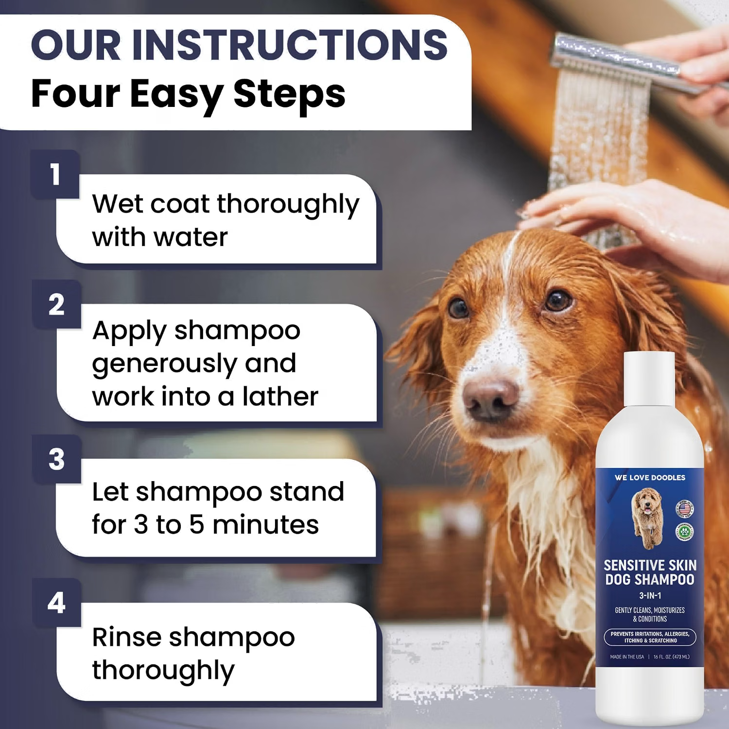 We Love Doodles Sensitive Skin Dog Shampoo with Oatmeal & Aloe, 16 oz photo 5