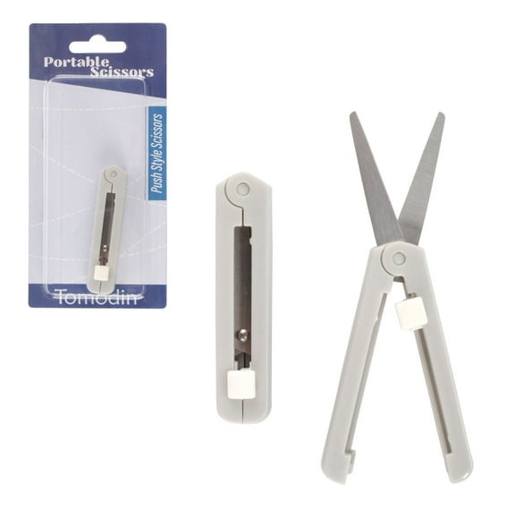 JubileeYarn Push Open Folding Safety Scissors - Grey - 1 Pair