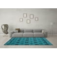thumbnail image 3 of Ahgly Company Indoor Square Abstract Light Blue Modern Area Rugs, 3' Square, 3 of 4
