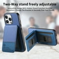 thumbnail image 6 of Allytechgroup Wallet Case for iPhone 12 Pro Max with Credit Card Slot, RFID Blocking PU Leather Slim Stand Shell Magnetic Closure Shockproof Protective Back Cover Bumper for iPhone 12 Pro Max, Blue, 6 of 11
