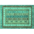 thumbnail image 1 of Ahgly Company Indoor Rectangle Abstract Turquoise Blue Modern Area Rugs, 6' x 9', 1 of 4
