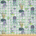 thumbnail image 2 of Ambesonne Octopus Fabric by the Yard Microfiber, Sea Animals Pattern Print, 3 Yards, Lavender Blue Violet, 2 of 2