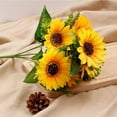 thumbnail image 2 of Beautiful Yellow Sunflowers Artificial Flowers Mini Fake Sunflowers Bouquet with Stems for Home Decoration Party DIY Wedding Bouquets Baby Shower Outdoor Indoor Decoration, 2 of 8