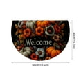 thumbnail image 3 of Oioii 60x40cm Thanksgiving Fall Decor Pumpkin Half Round Velvet Doormat Washable Semi Circle Rug Non Slip Floor Mat for Indoor Outdoor Bathroom Kitchen Entryway Bath Holiday Decor, 3 of 6