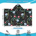 thumbnail image 2 of Pioneer Flower Floral Print Pattern Hooded Bath Towel，60"x35" for Ages 3 To 12 Kids, Quick Dry Lightweight Soft Microfiber Hood Beach Towel Cover Up for Kids, 2 of 7