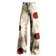 thumbnail image 4 of Women's Casual Pants Women'S Wide Leg Pant Vintage Floral Print High Waisted Straight Stretch Pants With Pockets,Blue Women's Casual Pants XXXXXL, 4 of 8