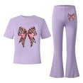 thumbnail image 5 of JIAYUE Children Outfit Sets Cartoon Print Short Sleeve Round Neck Pullover T Shirt Flared Pants Elegant For Toddler Casual Set, 5 of 5