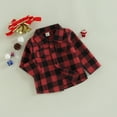 thumbnail image 4 of KOMOO Kids Toddler Plaid Button Shirt Long Sleeve Lapel Plaid Shacket Jacket Baby Xmas Jackets, 4 of 7