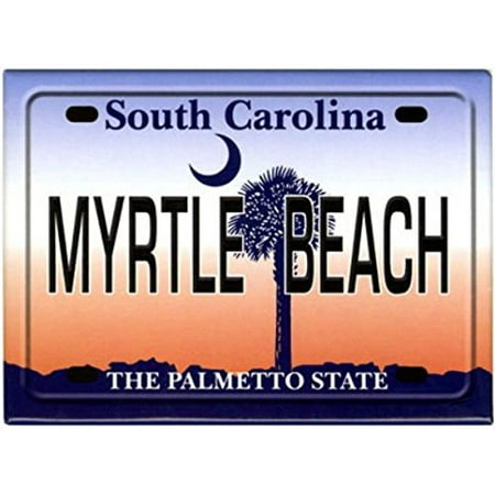 Myrtle Beach South Carolina License Plate Fridge Collector's Souvenir Magnet 2.5 inches X 3.5
