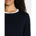 thumbnail image 4 of Time and Tru Women's Fine Gauge Cardigan Sweater with Long Sleeves, Lightweight, Sizes XS-XXXL, 4 of 6