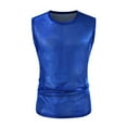 thumbnail image 2 of Compression Tank Top Men Qiggri Men's Trendy Performance Costume Sequin Tank Fashionable Shiny Pullover Round Neck Tank, 2 of 6