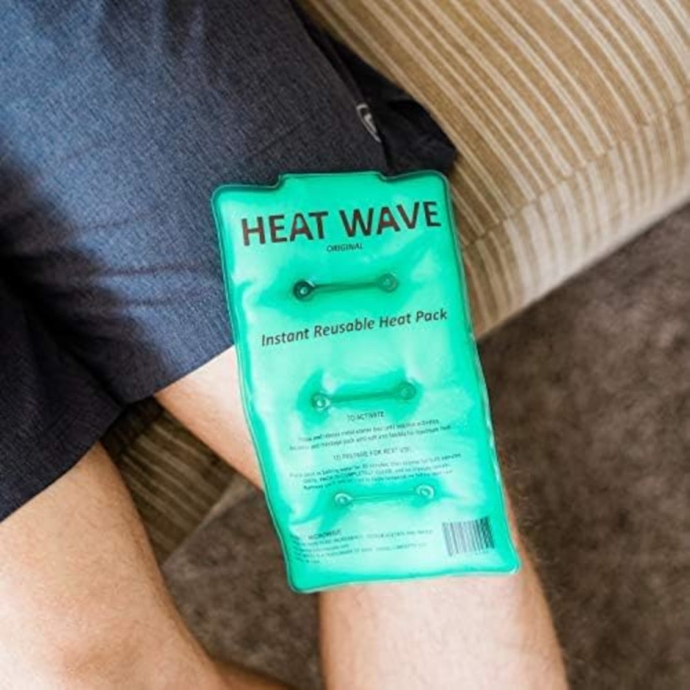 Heat Wave Instant Reusable Heat Pack 5"x9" Medium Clear, Made in USA Click Heat
