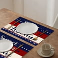 thumbnail image 5 of Zhourta 4th of July Table Mats 17.7x11.8Inch Patriotic Independence Day Kitchen Dining Decor Washable Oil Resistant Linen Placemats for Party, 5 of 6