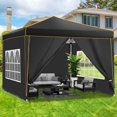 thumbnail image 5 of SANOPY 10' x 10' Pop up Canopy Tent, Canopy Shelter with 4 Removable Sidewalls and Sandbags, Outdoor Party Tent with Carry Bag for Backyard, Black, 5 of 12