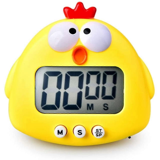 CHAO Temporizador de cocina, lindo temporizador de cuenta regresiva de animales de dibujos animados, temporizador de cocina digital con imán, reloj visual de pantalla grande LCD, reloj despertador col