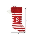 thumbnail image 2 of ﻿Holiday Time 19 inches Knit Monogram Stocking with letter "S", Red/White Striped, 2 of 3