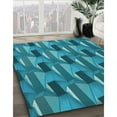 thumbnail image 3 of Ahgly Company Machine Washable Indoor Rectangle Transitional Teal Green Area Rugs, 4' x 6', 3 of 7