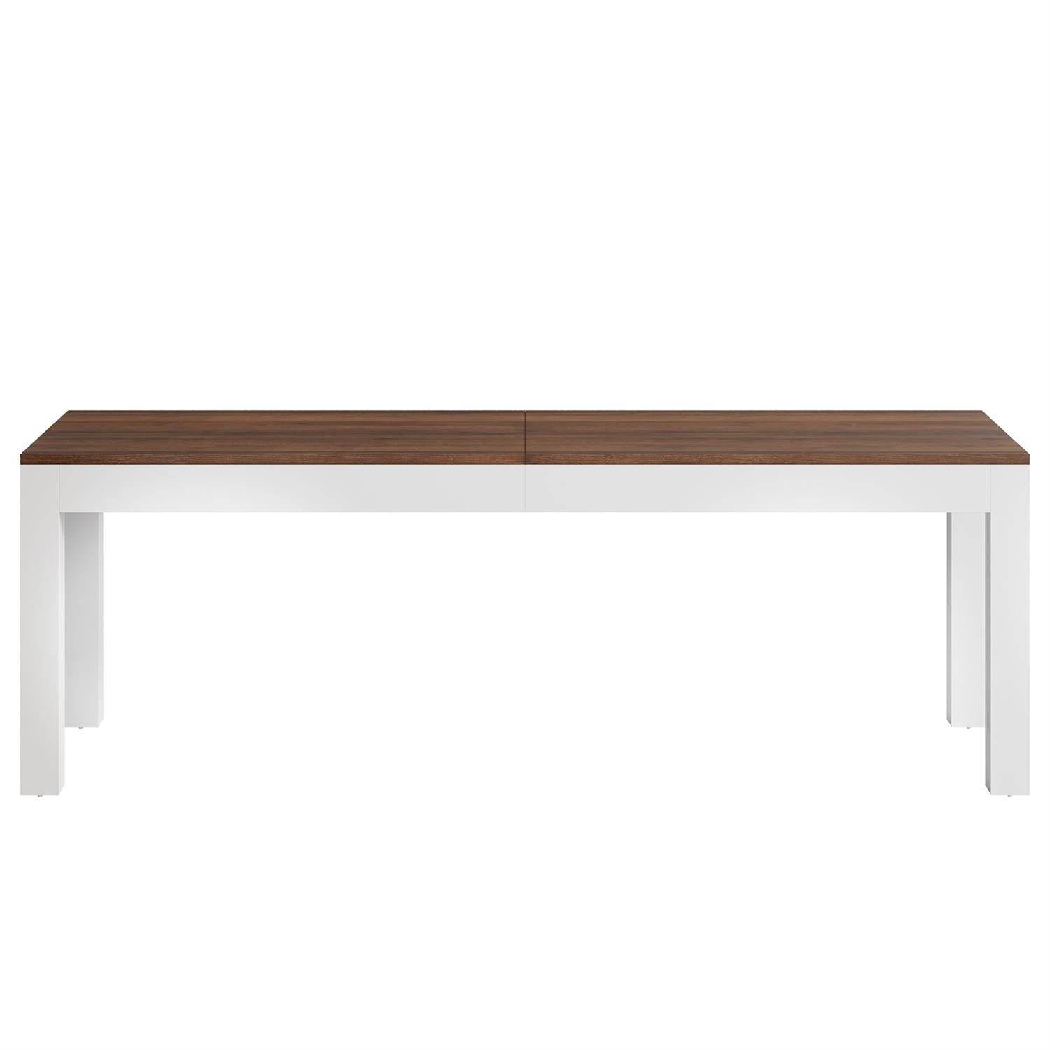 Demi Bonn 78" Modern Dual-Toned Desk, Extended Surface Workstation for Living Room, Stylish Home Office, Brown