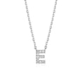 thumbnail image 1 of Diamondlite Cubic Zirconia Mini Initial E Necklace - Silver, 1 of 1