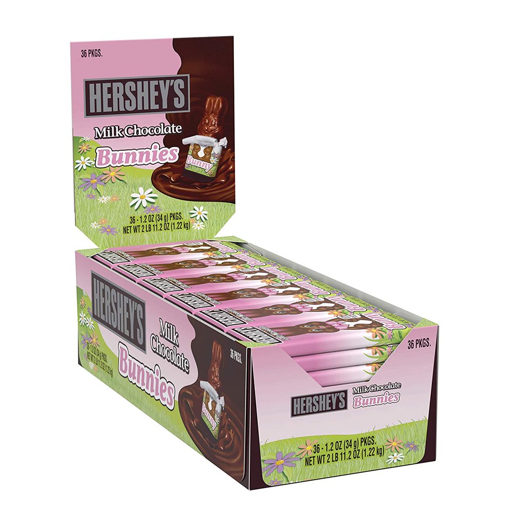 HERSHEYS Solid Milk Chocolate Easter Bunny, 1.2 Ounce Package (Pack of