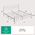 thumbnail image 4 of Novilla Metal King Size Bed Frame - Modern Minimalist Victorian Style with Headboard, 4 of 7