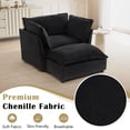 thumbnail image 6 of Harper & Bright Designs Accent Chair with Ottoman for Living Room, Single Sleeper Sofa Armchair with 3 Pillows, Chenille Lounge Sofa Bed, Black, 6 of 19
