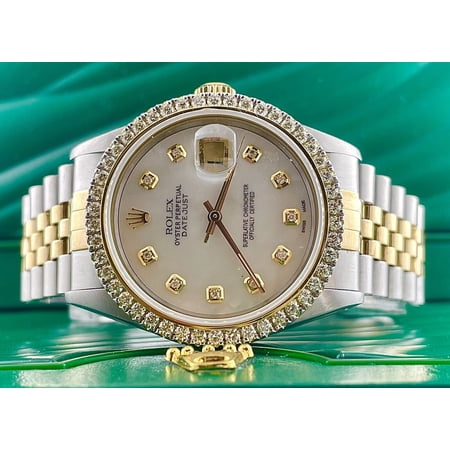 Rolex Men's Datejust 36mm 18k Yellow Gold/Steel ICED 2.50ct Diamonds MOP Dial