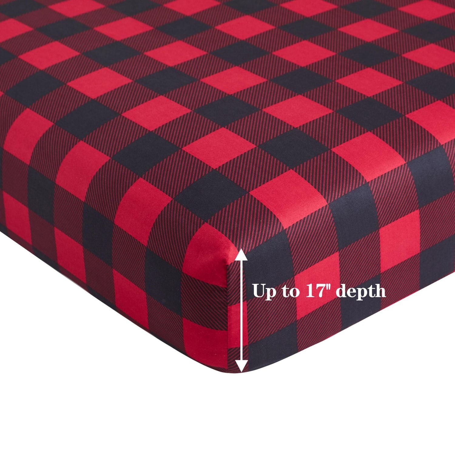 Marina Decoration Ultra Soft Silky Rich Printed Rayon from Bamboo All Season Duvet Cover Fitted Sheet Ensemble Bedding Set with Zipper and Corner Tie, Red Black Plaid Pattern