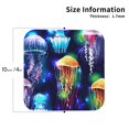 thumbnail image 3 of Balery 4 Pcs Transparent Jellyfishesleather Coasters Set, Drink Table Cup Coasters For Living Room Kitchen Coffee Decor, 3 of 9
