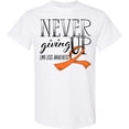 thumbnail image 3 of Inktastic Never Giving Up Limb Loss Awareness Orange Ribbon T-Shirt, 3 of 5