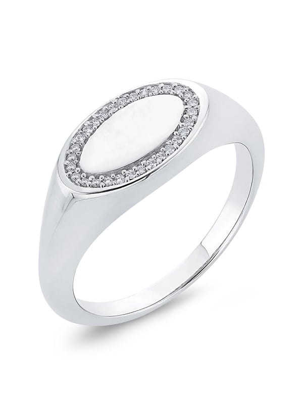 1/10 cttw, Diamond Wedding Band in 14K White Gold Size-5 G-H,I2-I3 1/10 cttw, Diamond Wedding Band in 14K White Gold Size-5 G-H,I2-I3
