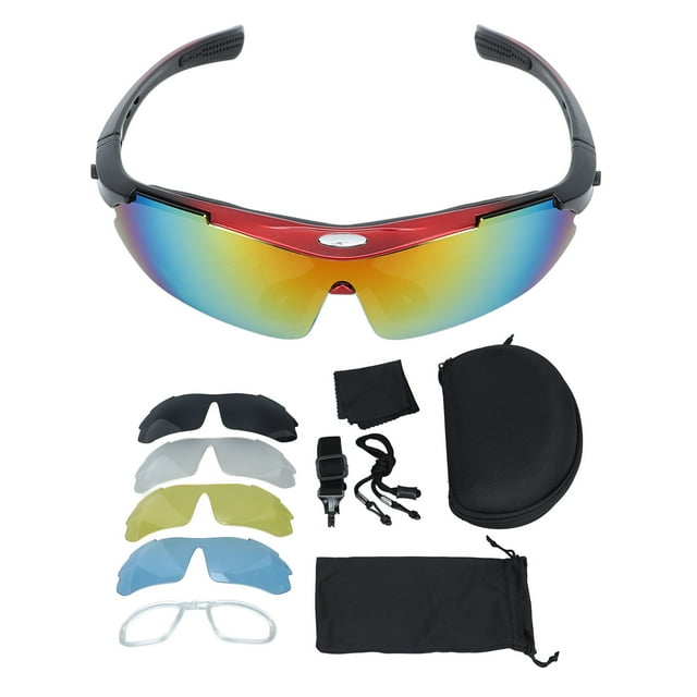 Outdoor Cycling Riding Polarized Fishing Glasses Mountain Bike Riding Sunglasses for Camping Middle Red